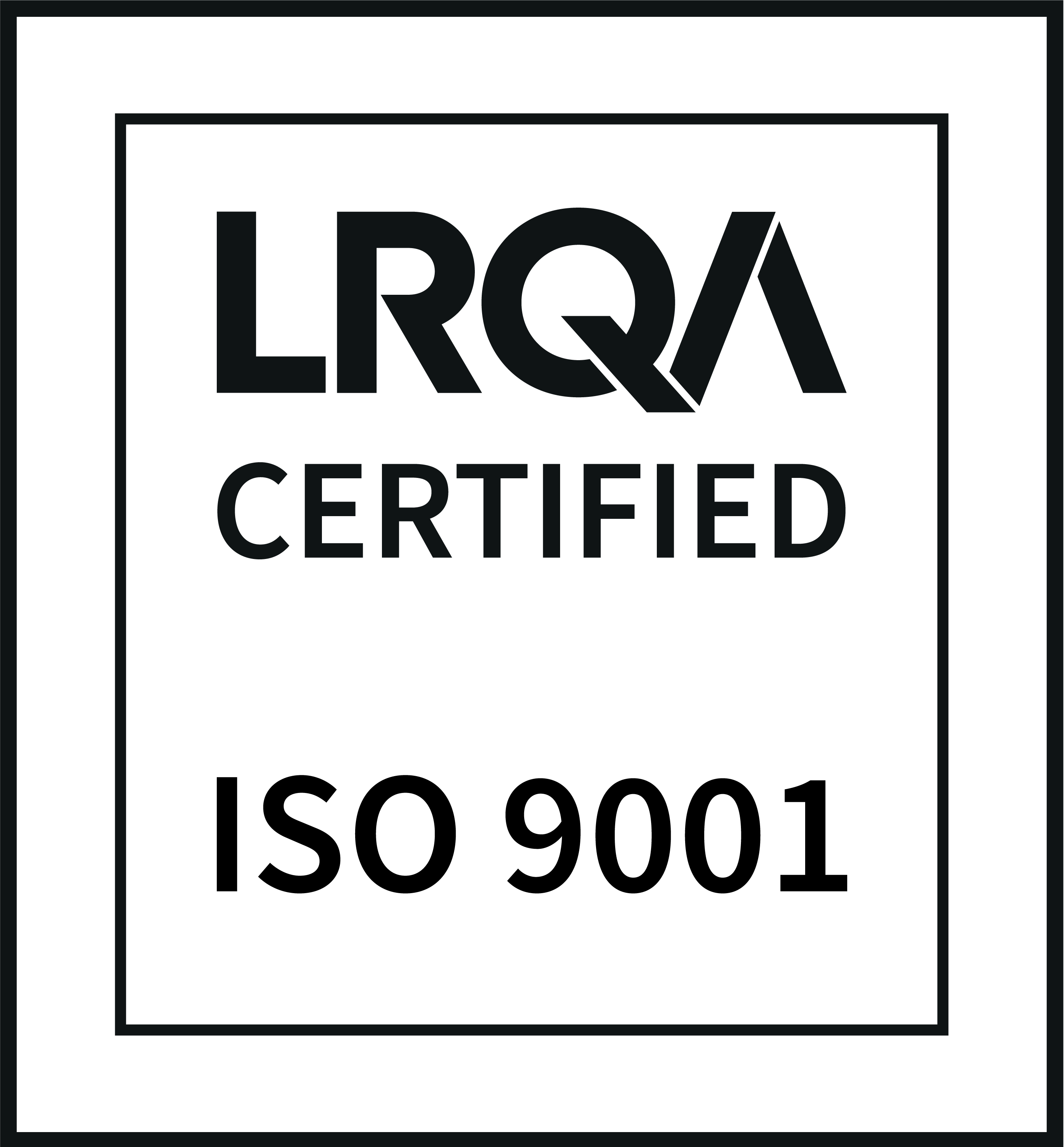 LRQA Certified - ISO 9001